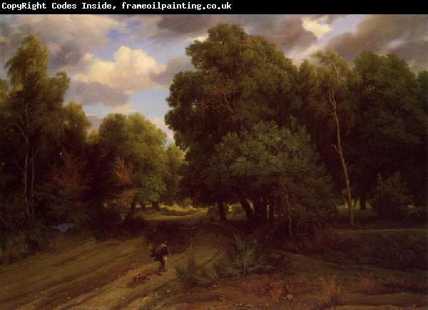 Charles-Francois Daubigny The Crossroads at the Eagle's Nest, Forest of Fontainebleau
